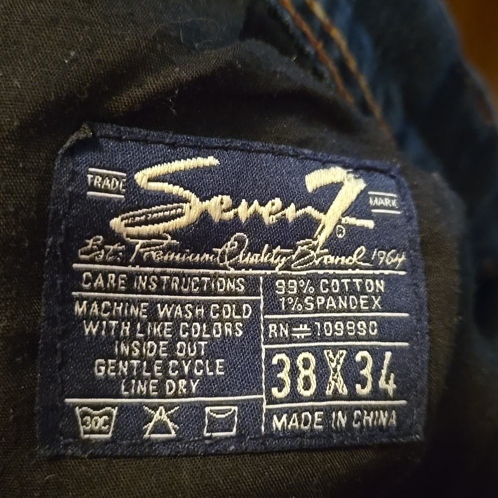 Seven7 Men’s W38 L34  Blue Denim Jeans - Picture 6 of 8